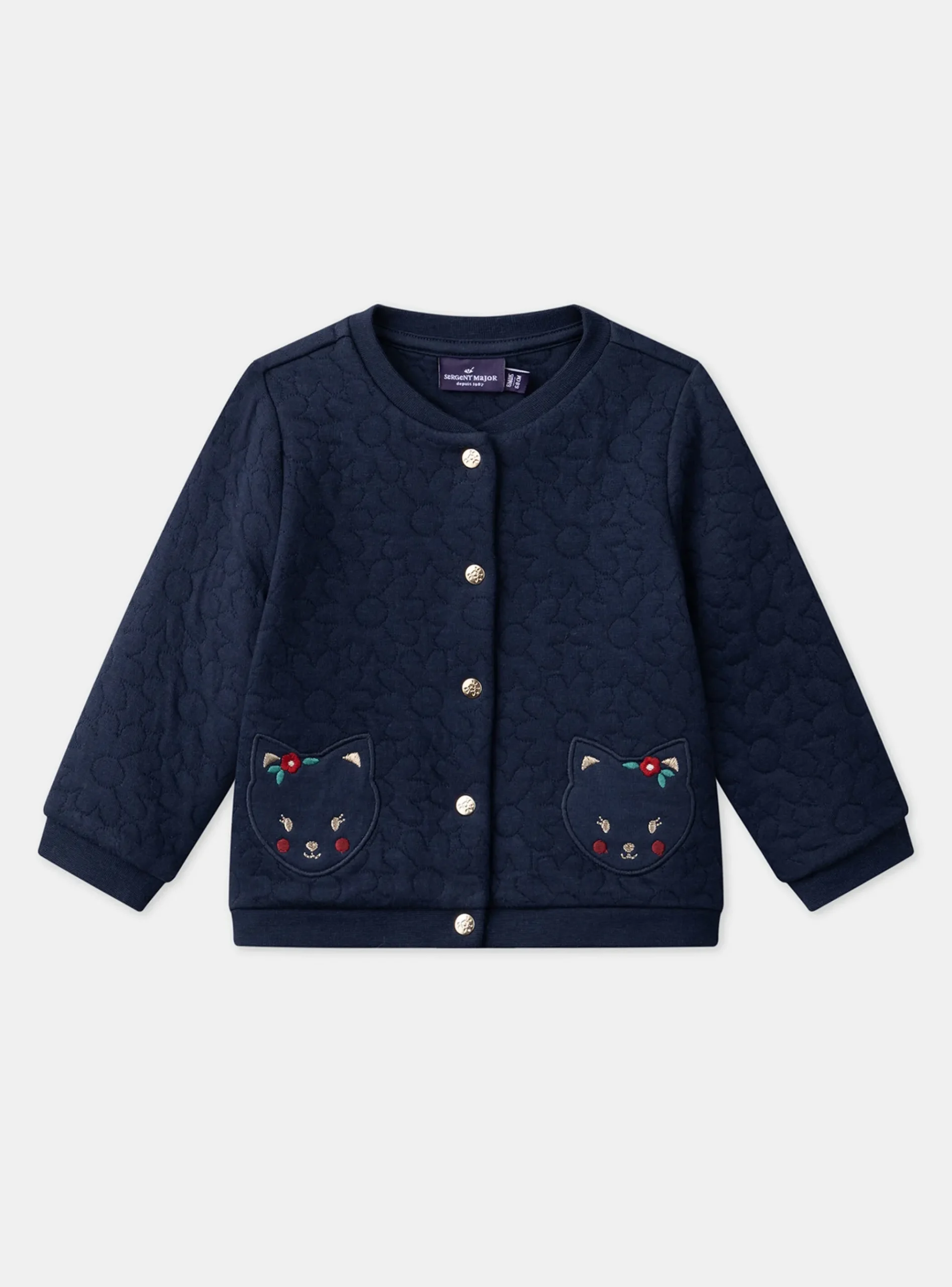 Sergent Major Pull, Gilet & Cardigan-Cardigan matelassé