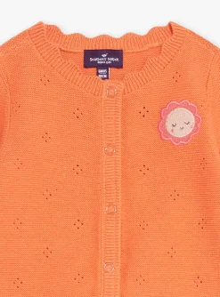 Sergent Major Pull, Gilet & Cardigan-Cardigan orange &agrave; manches longues