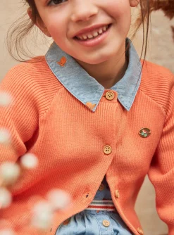 Sergent Major Pull, Gilet & Cardigan-Cardigan orange en tricot
