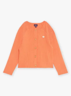 Sergent Major Pull, Gilet & Cardigan-Cardigan orange en tricot