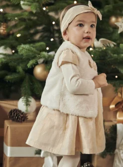 Sergent Major Pull, Gilet & Cardigan-Cardigan sans manches en fausse fourrure