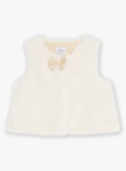 Sergent Major Pull, Gilet & Cardigan-Cardigan sans manches en fausse fourrure