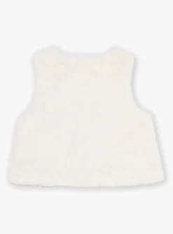 Sergent Major Pull, Gilet & Cardigan-Cardigan sans manches en fausse fourrure