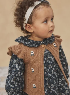 Sergent Major Pull, Gilet & Cardigan-Cardigan sans manches Marron chin&eacute;