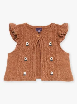 Sergent Major Pull, Gilet & Cardigan-Cardigan sans manches Marron chiné