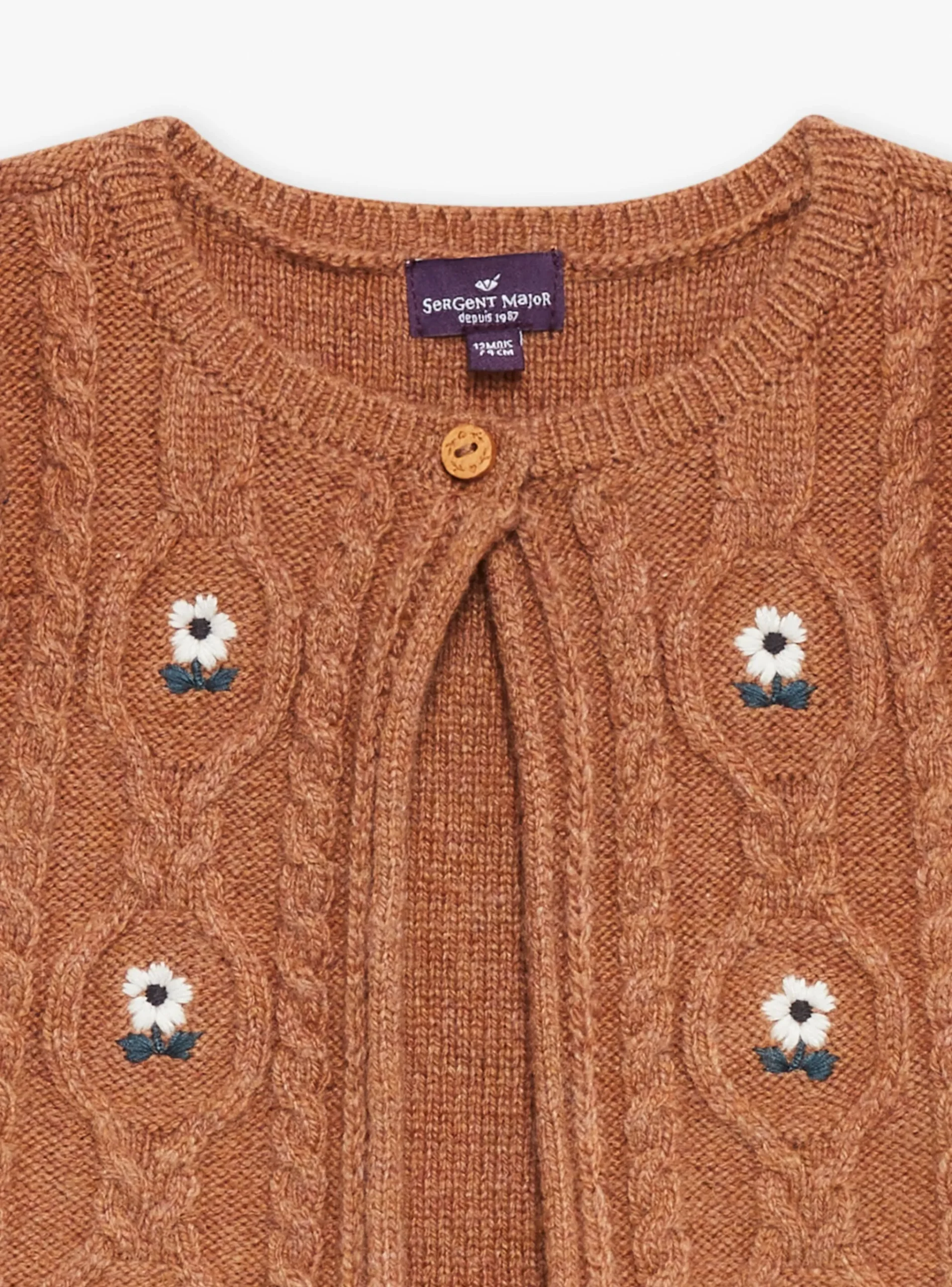 Sergent Major Pull, Gilet & Cardigan-Cardigan sans manches Marron chiné