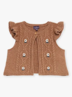 Sergent Major Pull, Gilet & Cardigan-Cardigan sans manches Marron chiné