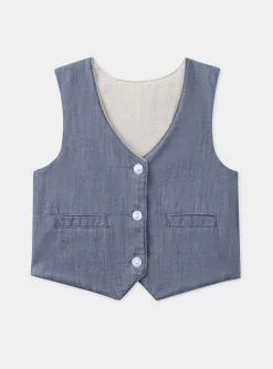 Sergent Major Pull, Gilet & Cardigan-Cardigan sans manches réversible