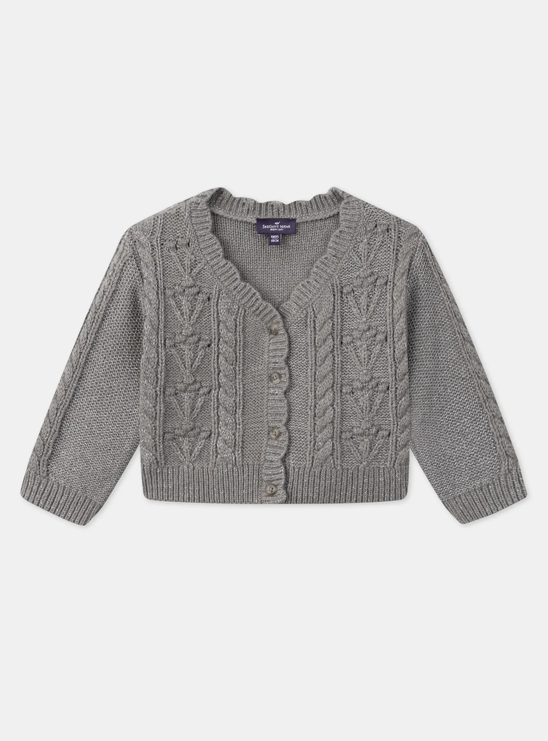Sergent Major Pull, Gilet & Cardigan-Cardigan tressé fantaisie