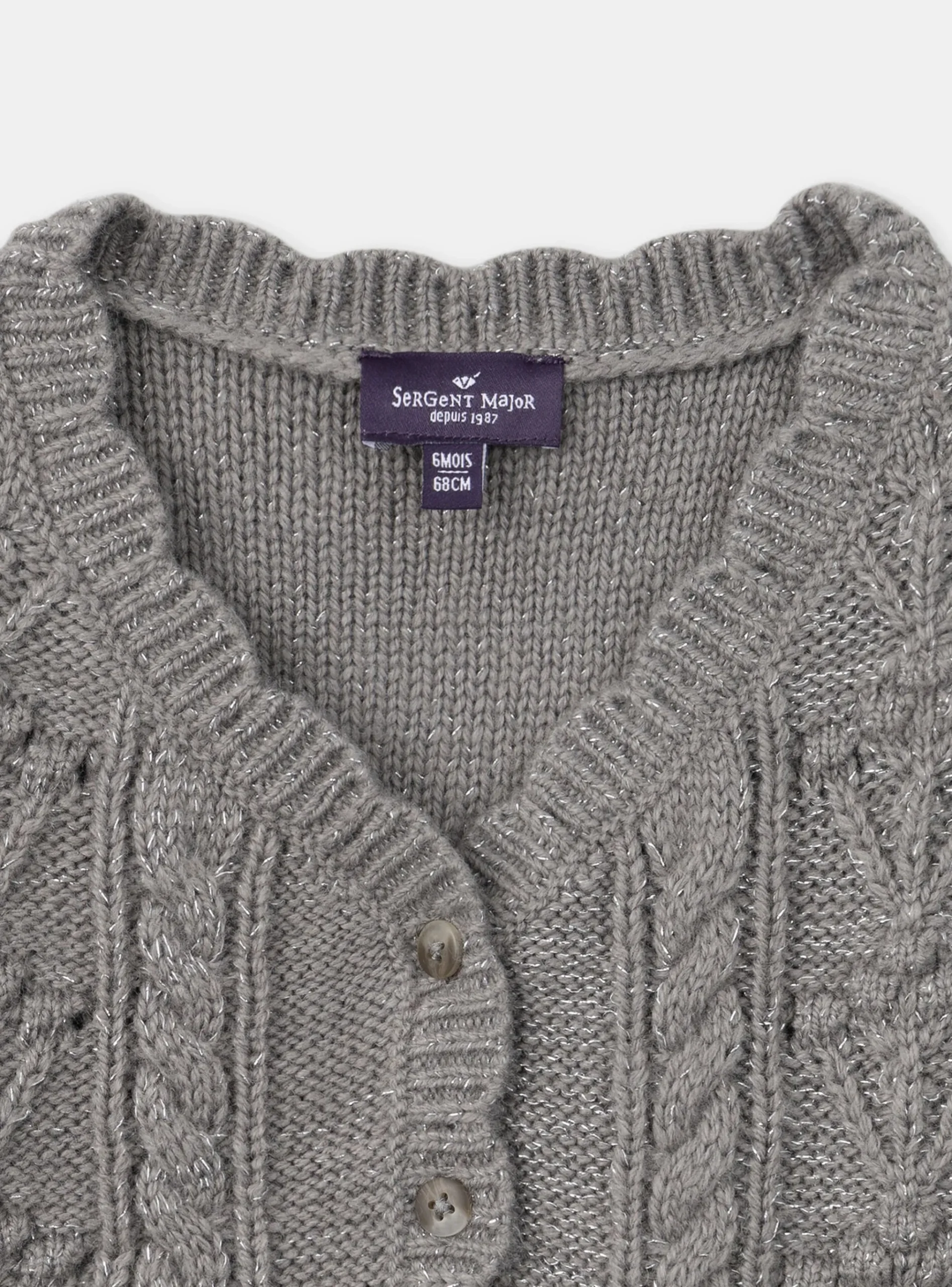 Sergent Major Pull, Gilet & Cardigan-Cardigan tressé fantaisie
