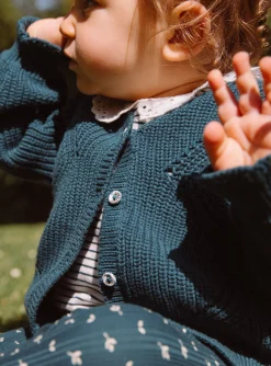 Sergent Major Pull, Gilet & Cardigan-Cardigan vert &eacute;meraude en tricot fantaisie