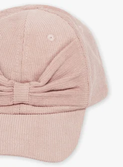 Sergent Major Chapeau & Foulard | Bonnet, Echarpe & Gants-Casquette rose en velours c&ocirc;tel&eacute;