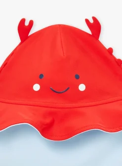 Sergent Major Chapeau & Casquette-Chapeau de bain anti-UV rouge r&eacute;versible &agrave; animation pinces 3D