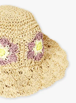 Sergent Major Chapeau & Foulard | Robe & Combinaison-Chapeau de paille beige