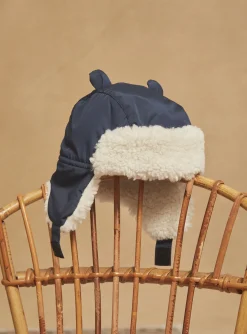 Sergent Major Bonnet, Echarpe & Gant-Chapka bleu nuit en canvas