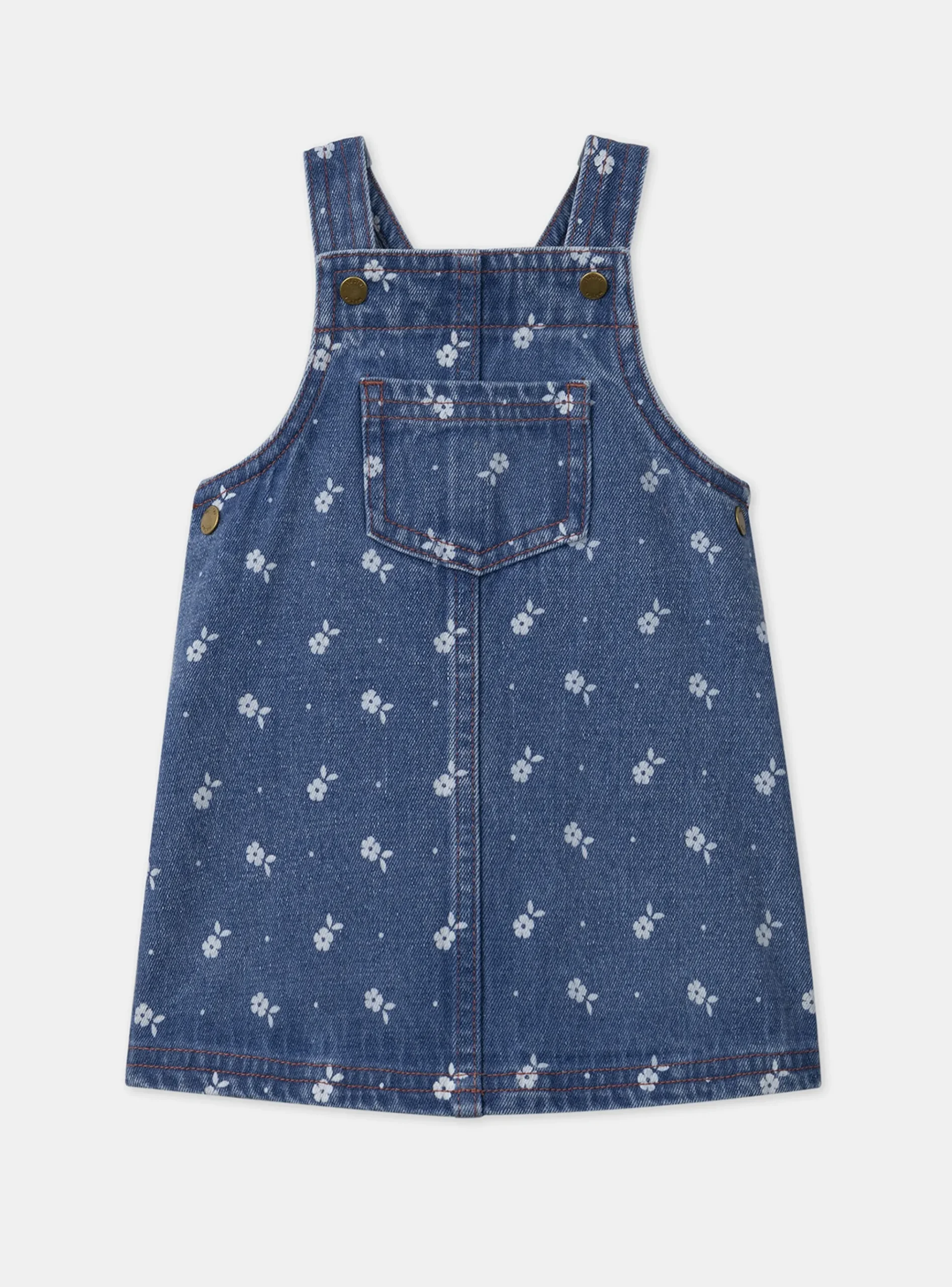 Sergent Major Robe-Chasuble en denim floral