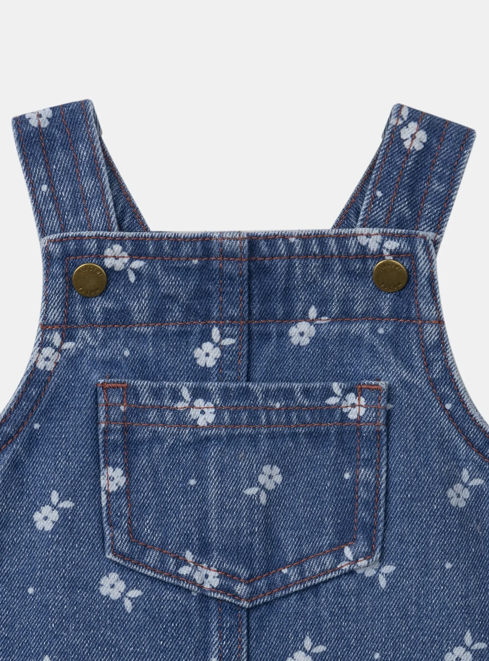 Sergent Major Robe-Chasuble en denim floral