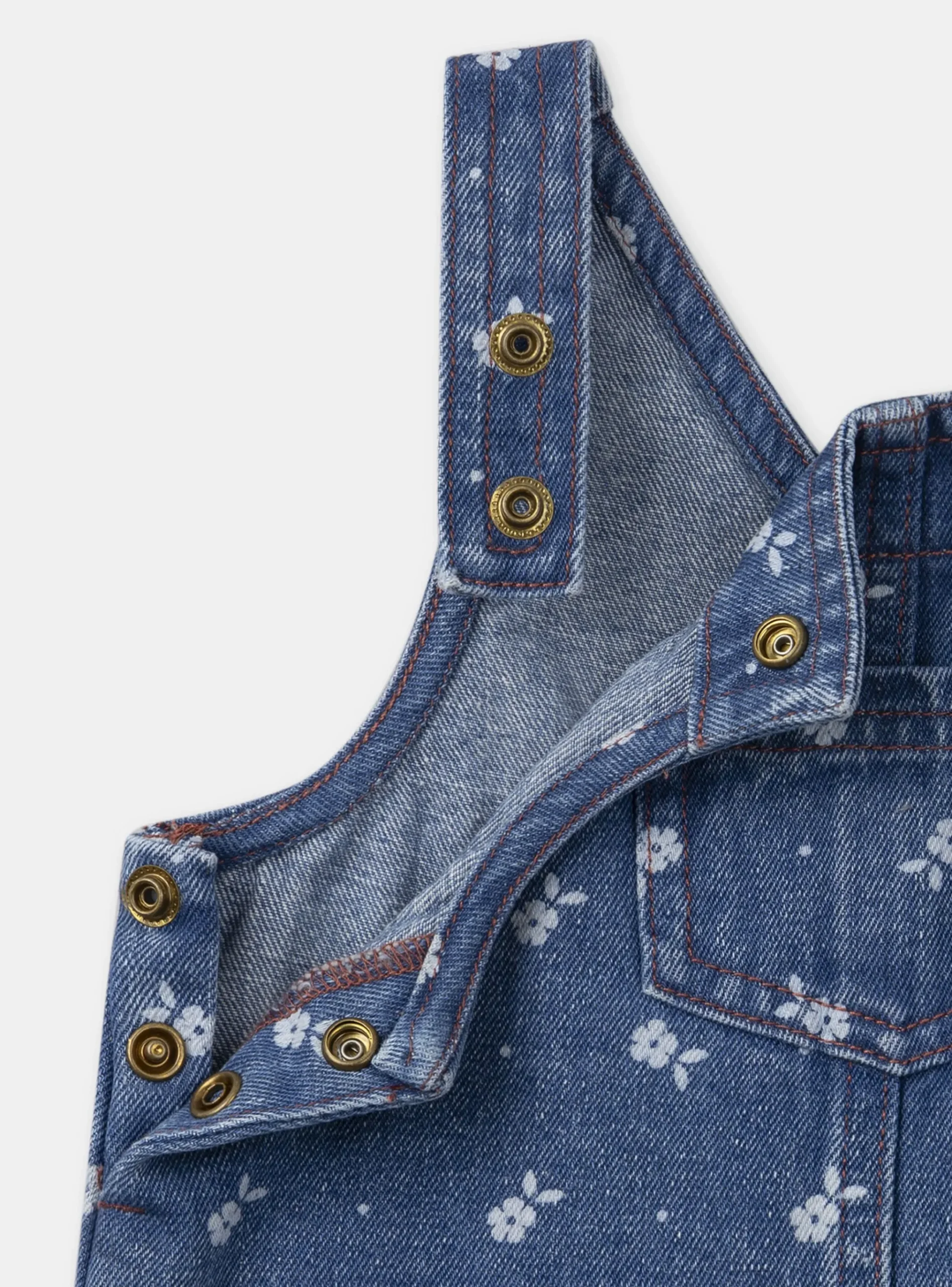 Sergent Major Robe-Chasuble en denim floral