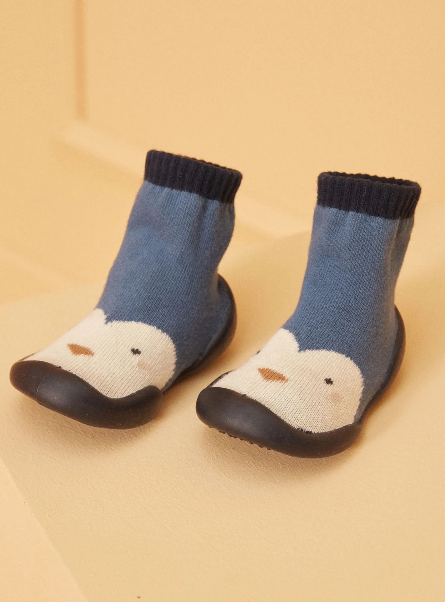 Sergent Major Chaussures-chaussette de couleur bleu et écru