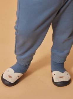 Sergent Major Chaussures-chaussette de couleur bleu et &eacute;cru
