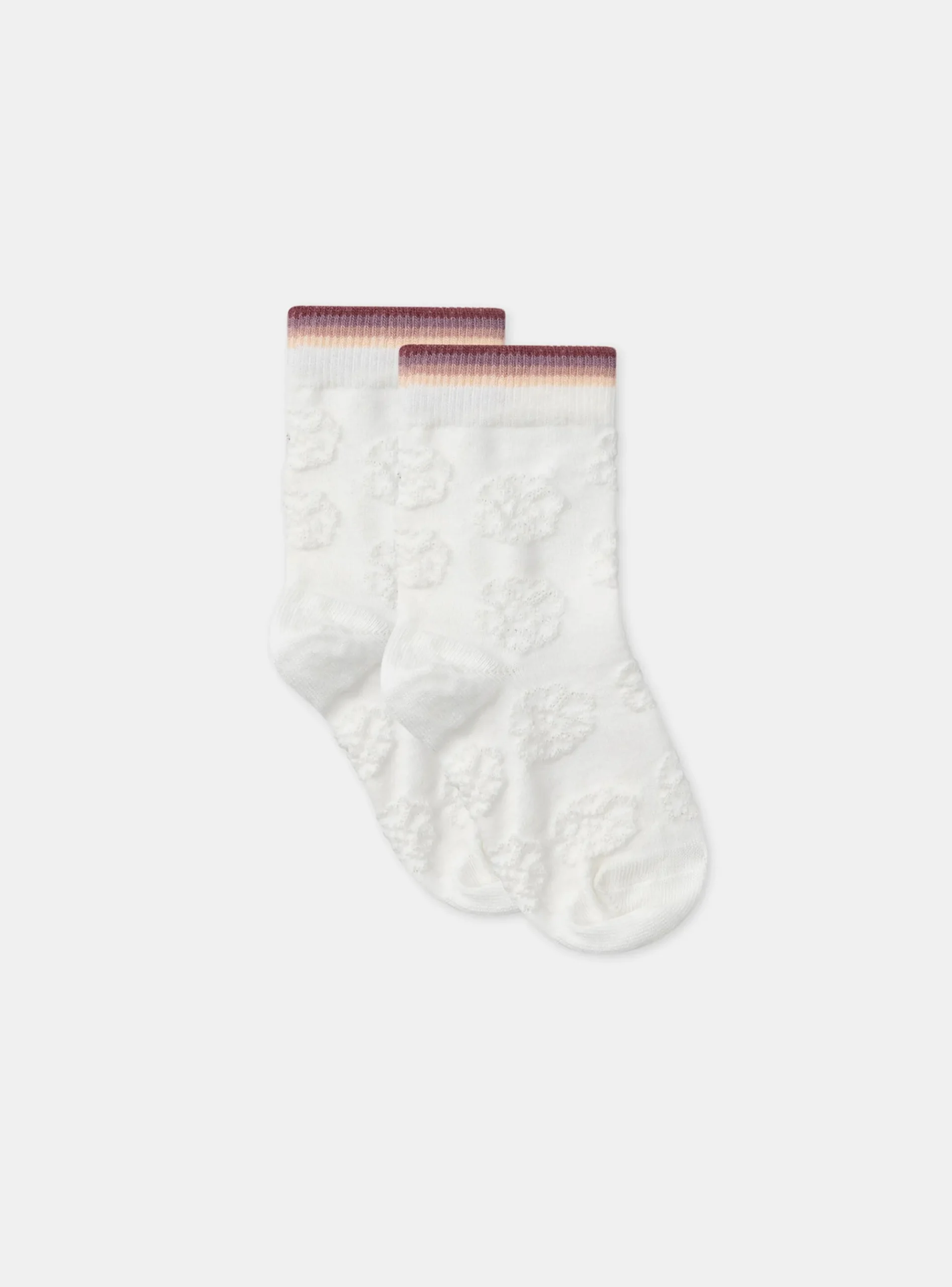 Sergent Major Sous-vêtement, Chaussette & Collant-Chaussettes écrues jacquard fleur uni