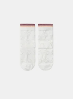 Sergent Major Sous-vêtement, Chaussette & Collant-Chaussettes écrues jacquard fleur uni