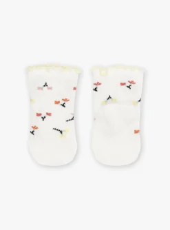 Sergent Major Chaussettes & Collant-Chaussettes jacquard vanille &agrave; imprim&eacute; fleuri