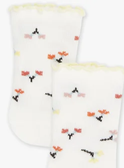 Sergent Major Chaussettes & Collant-Chaussettes jacquard vanille &agrave; imprim&eacute; fleuri