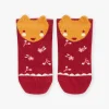 Sergent Major Chaussettes & Collant-Chaussettes rouge fonc&eacute; &agrave; motifs fleuris et t&ecirc;te d'animal