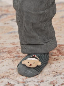 Sergent Major Chaussettes-Chaussettes vert de gris &agrave; imprim&eacute; &agrave; rayures