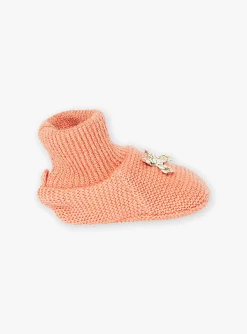 Sergent Major Bonnet, Moufle, Chausson & Chaussette-Chaussons de naissance rose poudr&eacute;