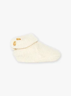 Sergent Major Bonnet, Moufle, Chausson & Chaussette-Chaussons Ecru chin&eacute;