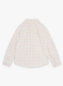Sergent Major Chemise-Chemise &agrave; carreaux &eacute;crue en popeline