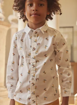 Sergent Major Chemise | T-shirt & Polo-Chemise blanche &agrave; imprim&eacute; tigre skateur