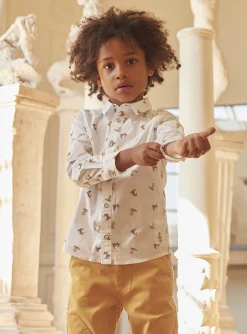 Sergent Major Chemise | T-shirt & Polo-Chemise blanche &agrave; imprim&eacute; tigre skateur
