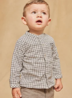 Sergent Major Chemise, T-shirt & Polo-Chemise blanche &agrave; imprim&eacute; &agrave; carreaux