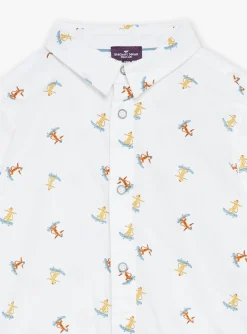 Sergent Major Chemise | T-shirt & Polo-Chemise blanche &agrave; imprim&eacute; tigre skateur