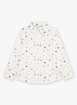 Sergent Major Chemise-Chemise blanche &agrave; imprim&eacute; No&euml;l et cravate bleu marine