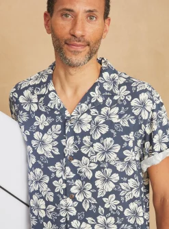 Sergent Major Chemise-Chemise bleu marine &agrave; imprim&eacute; fleuri