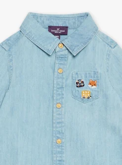 Sergent Major Chemise, T-shirt & Polo-Chemise bleue en jean