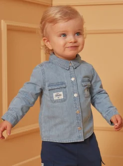 Sergent Major Chemise, T-shirt & Polo-Chemise en denim bleu clair