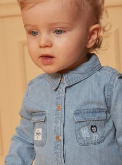Sergent Major Chemise, T-shirt & Polo-Chemise en denim bleu clair