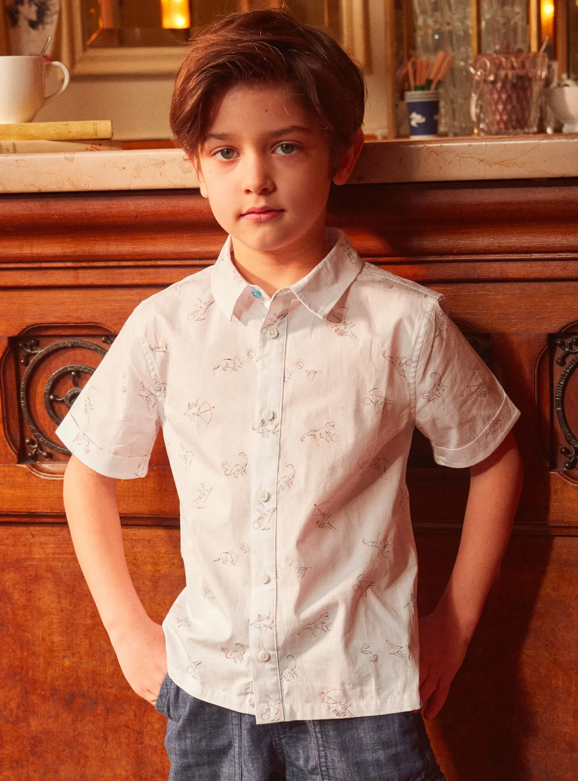 Sergent Major Chemise-Chemise imprimée dinosaure