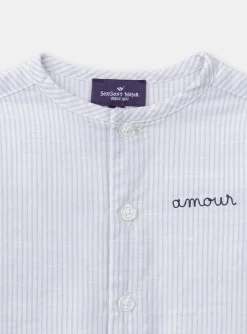 Sergent Major Chemise, T-shirt & Polo-Chemise rayée brodée
