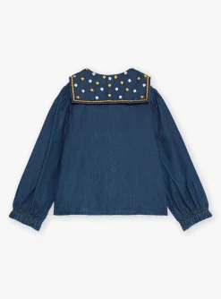Sergent Major Blouse & T-shirt-Chemisier bleu en denim