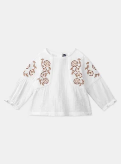 Sergent Major T-shirt & Blouse-Chemisier broderie fleurs