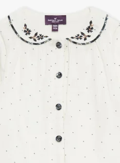 Sergent Major T-shirt & Blouse-Chemisier &eacute;cru &agrave; imprim&eacute; pois