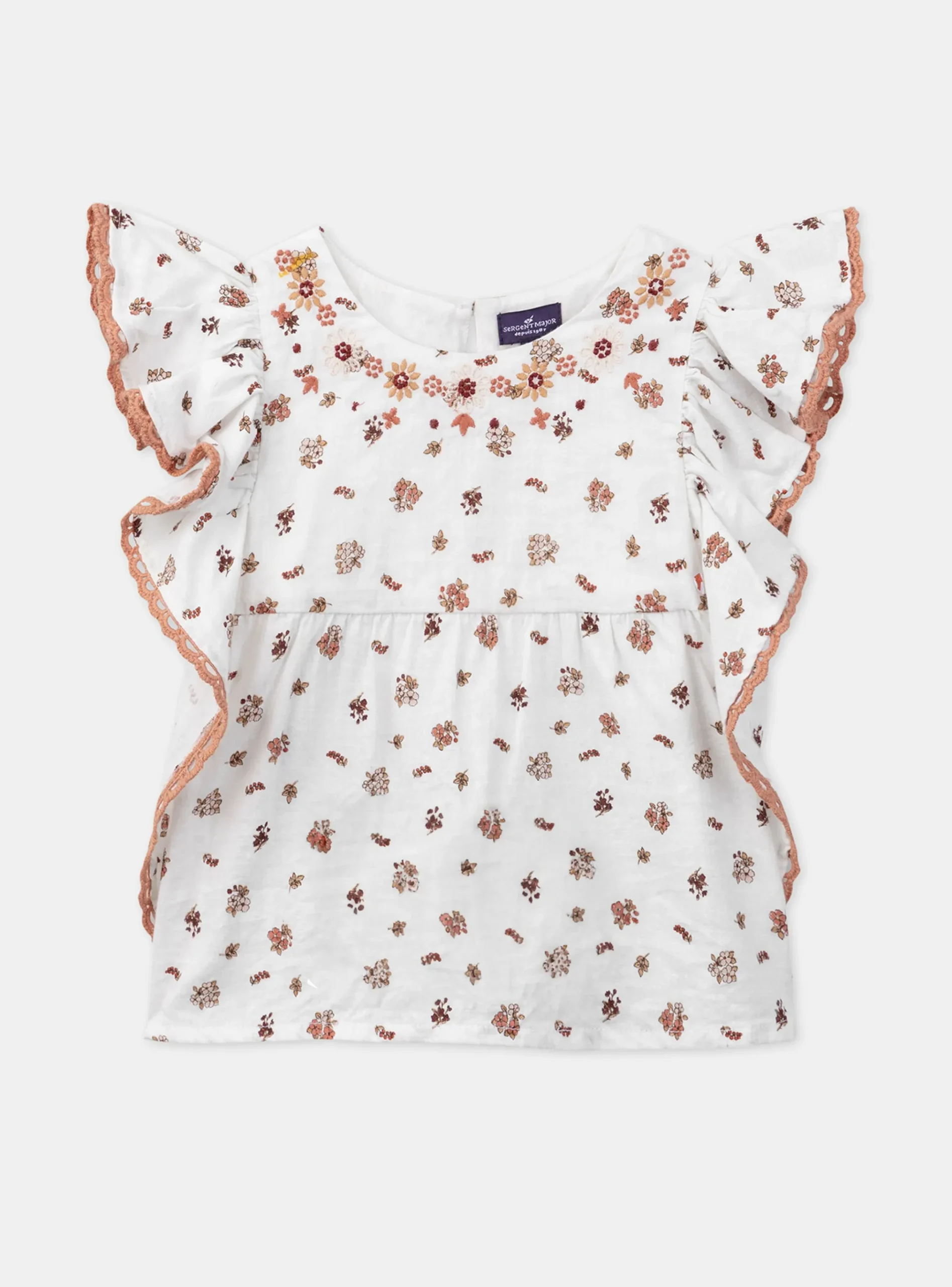 Sergent Major Blouse & T-shirt-Chemisier fleuri écru