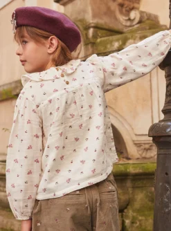 Sergent Major Blouse & T-shirt-Chemisier fleuri  en gaze de coton