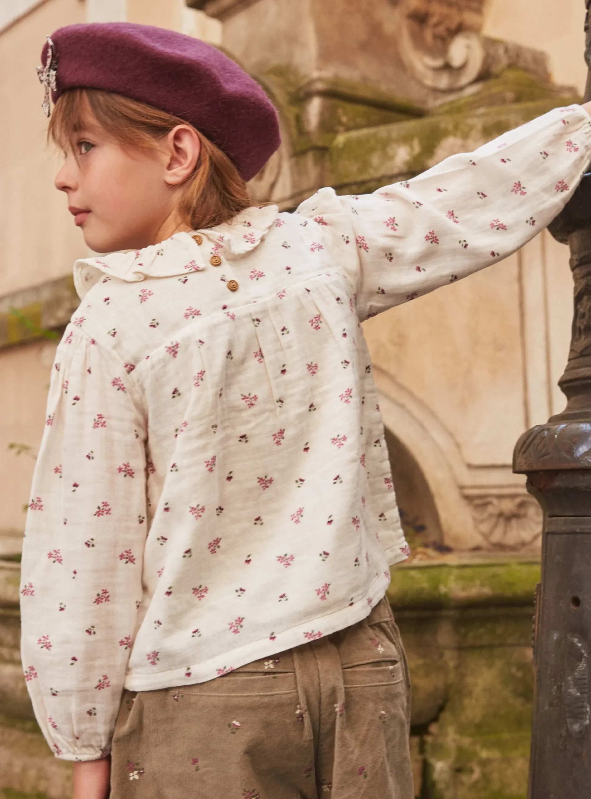 Sergent Major Blouse & T-shirt-Chemisier fleuri en gaze de coton